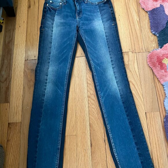 PILCRO and the Letterpress PARALLEL Skinny Two Tone JEANS - Size 25 - Picture 1 of 3